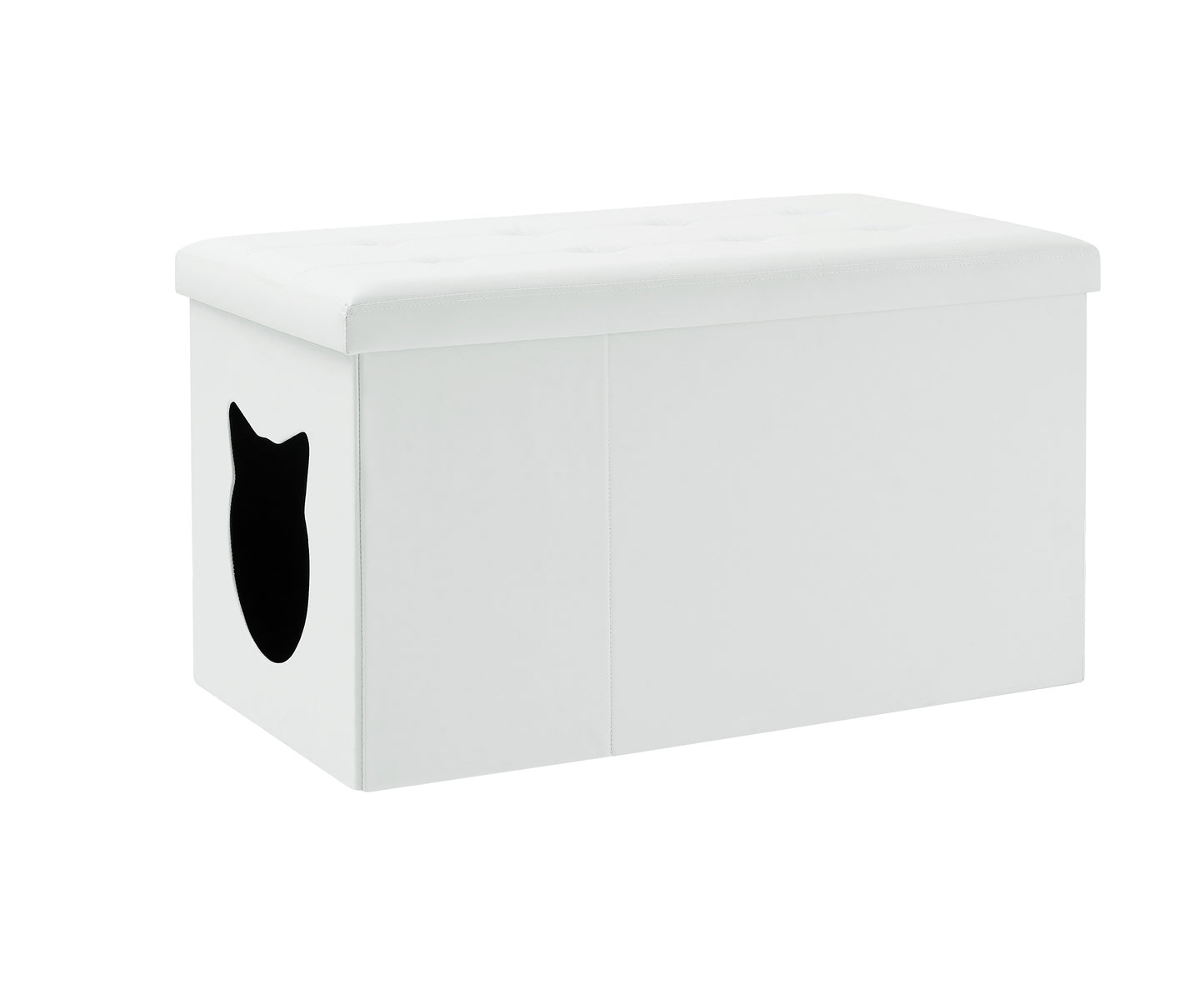 Designer Cat Litter Box Enclosure Hidden Washroom Bench Ottoman