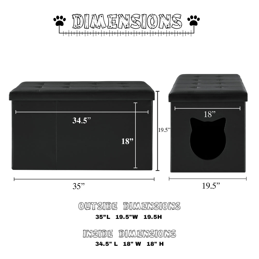 Designer Cat Litter Box Enclosure Hidden Washroom Bench Ottoman